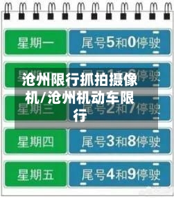 沧州限行抓拍摄像机/沧州机动车限行